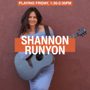 Shannon Runyon is a featured artist that will be playing at the Grand Tasting.